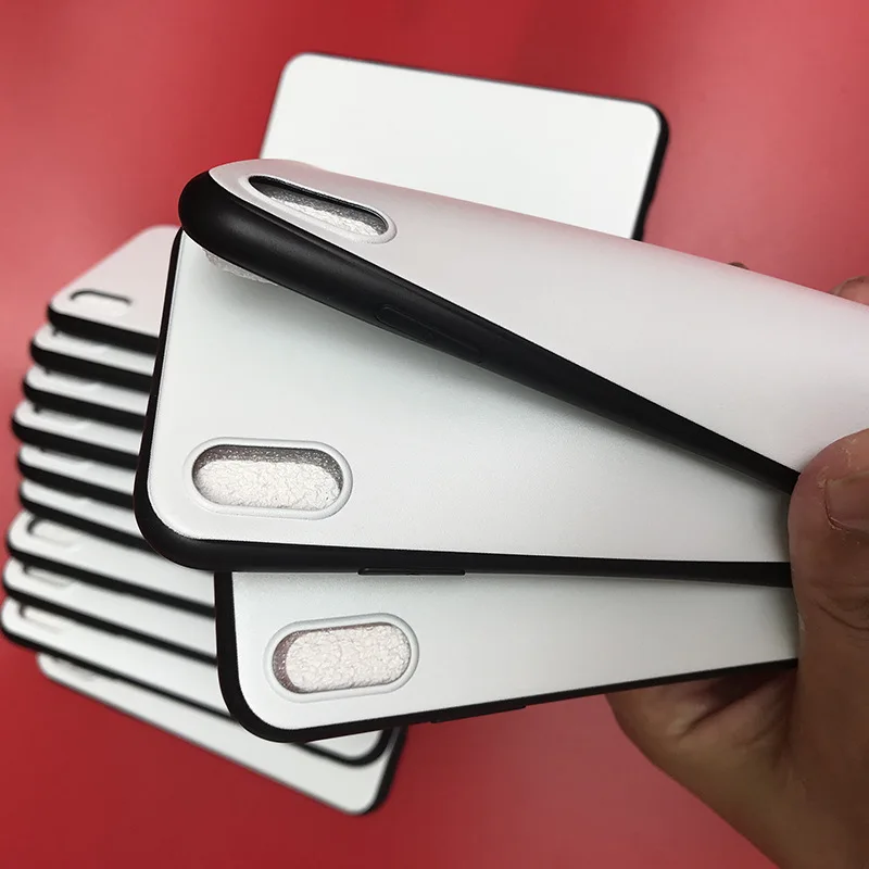 

Soft TPU Matte Surface Empty White Blank UV Printing Phone Case For Iphone, Black bumper white back