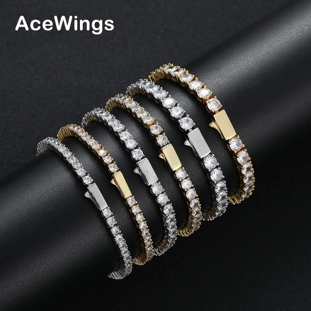 

BB040 Spring Ring Clasps Tennis Chain Bracelets Men And Women Fashion Bracelet Gift