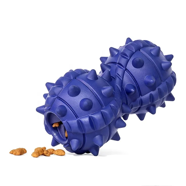 

Pet Dog Teeth Cleaning Molar Toy Natural Rubber Leaking Food Interactive Dog Chew Toys For Aggressive Chewers Large Breed, Blue
