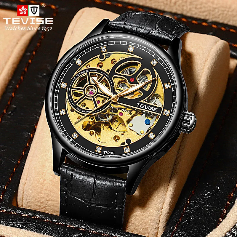 

Tevise Hot Sale New Hollow Waterproof Automatic Mechanical Men's Watches, Optional