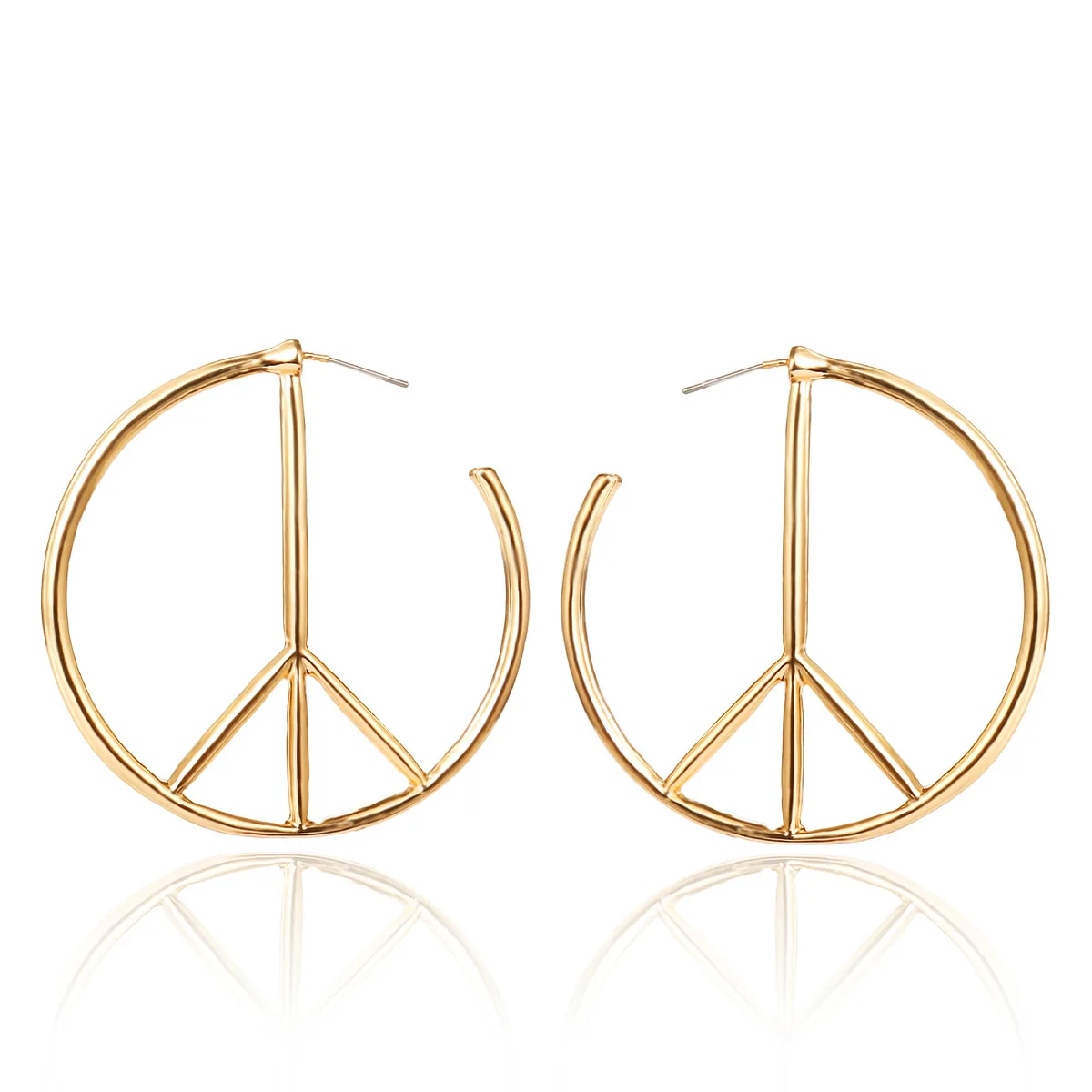 

Amazon Peace Sign Symbol Geometric Stud Earrings Jewelry Minimalist Big Round Hoop Statement Earrings for Women, Picture