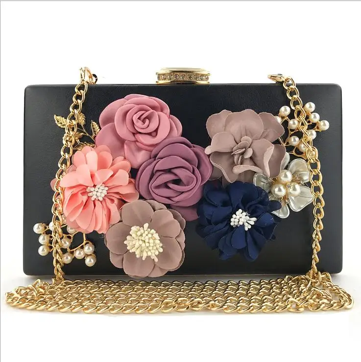

Beautiful and shiny velvet studded bridal wedding crystal pearl women clutch bag