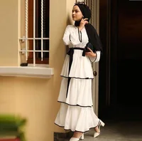 

latest fashion adult arabic abaya moroccan islamic+clothing layered dress