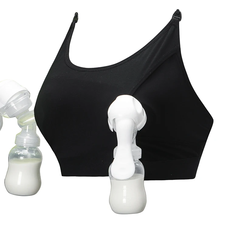 

Women Feeding Pump Brassiere Hands Free Strapless Strap Nursing Bra For Breastfeeding, Black,black gray,gray pink