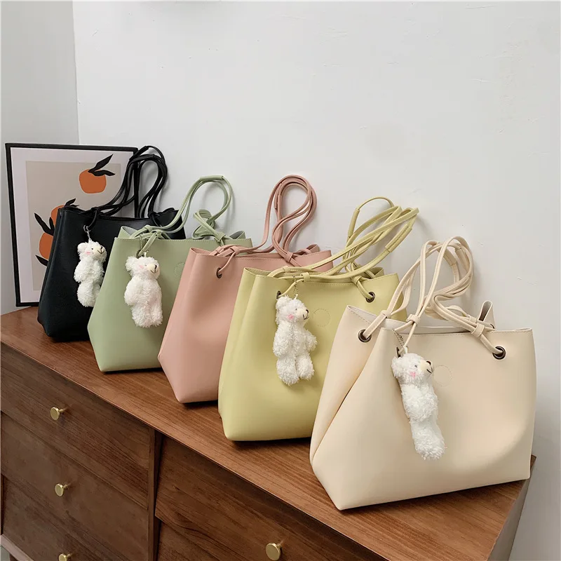 

2021 Fashion Cute Bucket Hand Bags Woman Large Capacity Purses Ladies Handbags For Girls