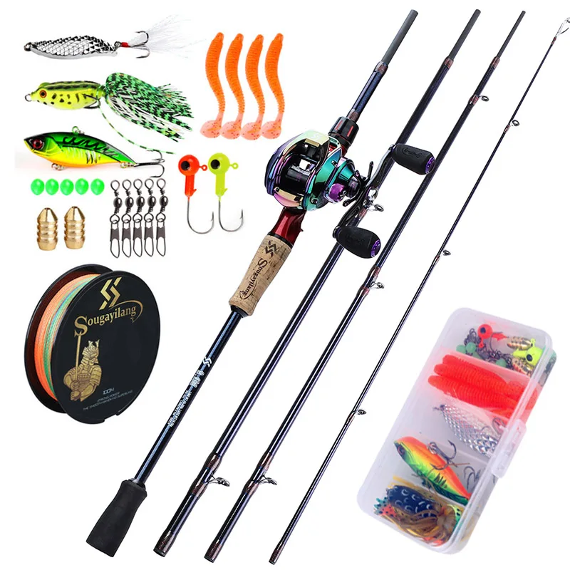 

Sougayilang Casting Fishing Combo 1.8-2.4M 4 Sections Carbon, 1colors