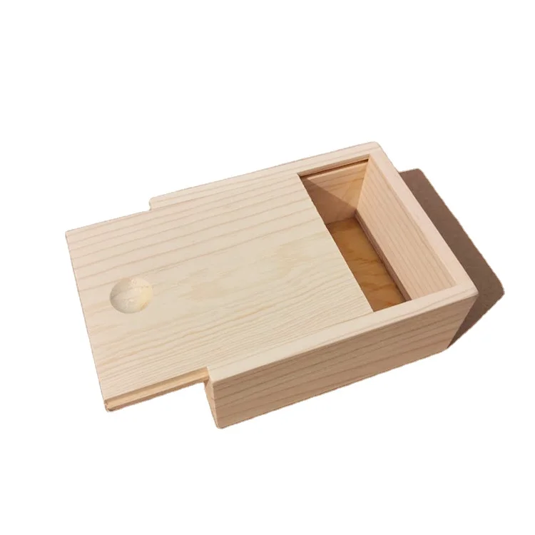 
Wholesale Custom Natural Pine Sliding Drawer Tie Chess Jewelry Gift Storage Wood Box  (1600136476645)