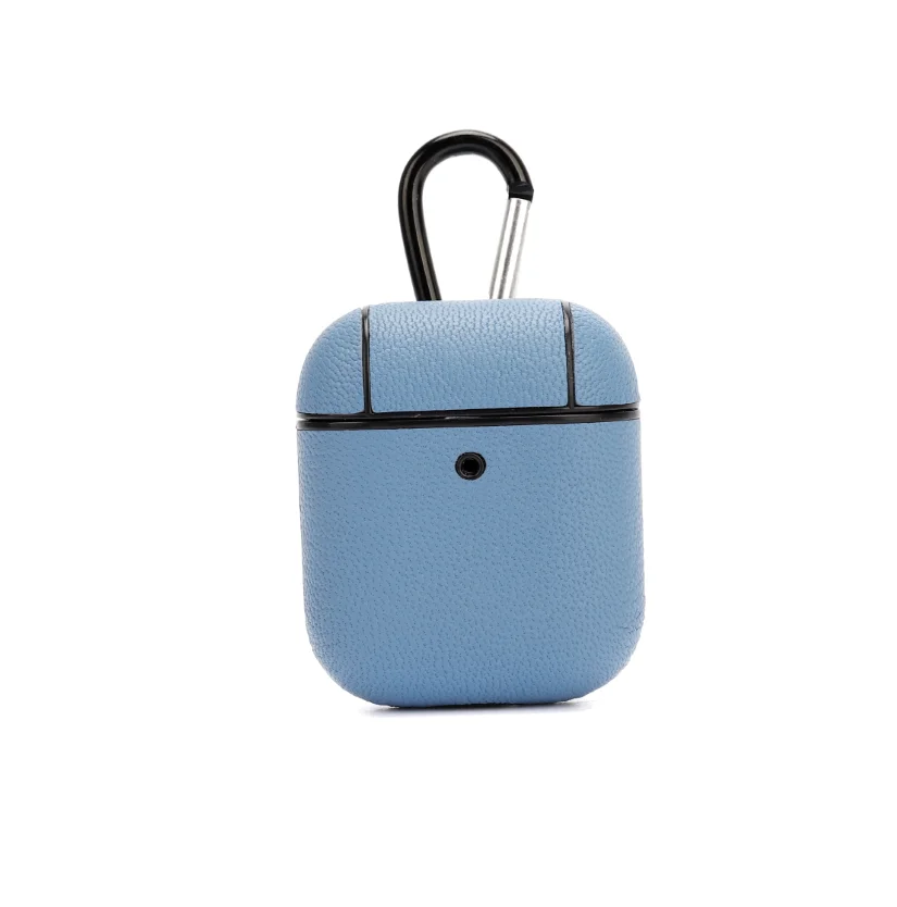 

Wholesale Luxury 360 Protective Earphone Accessories Sheepskin Genuine Leather Case With Back Hook Keychain Strap For AirPods, Customized colors acceptable