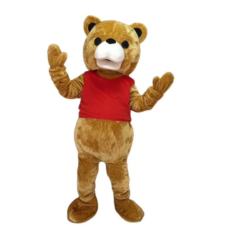 

Kaosi Costume Teddy Bear Ted in Red Vest Mascot Costume Teddy Bear Fursuit For Adult Wedding Holiday Adult New Arrival Ted Adult