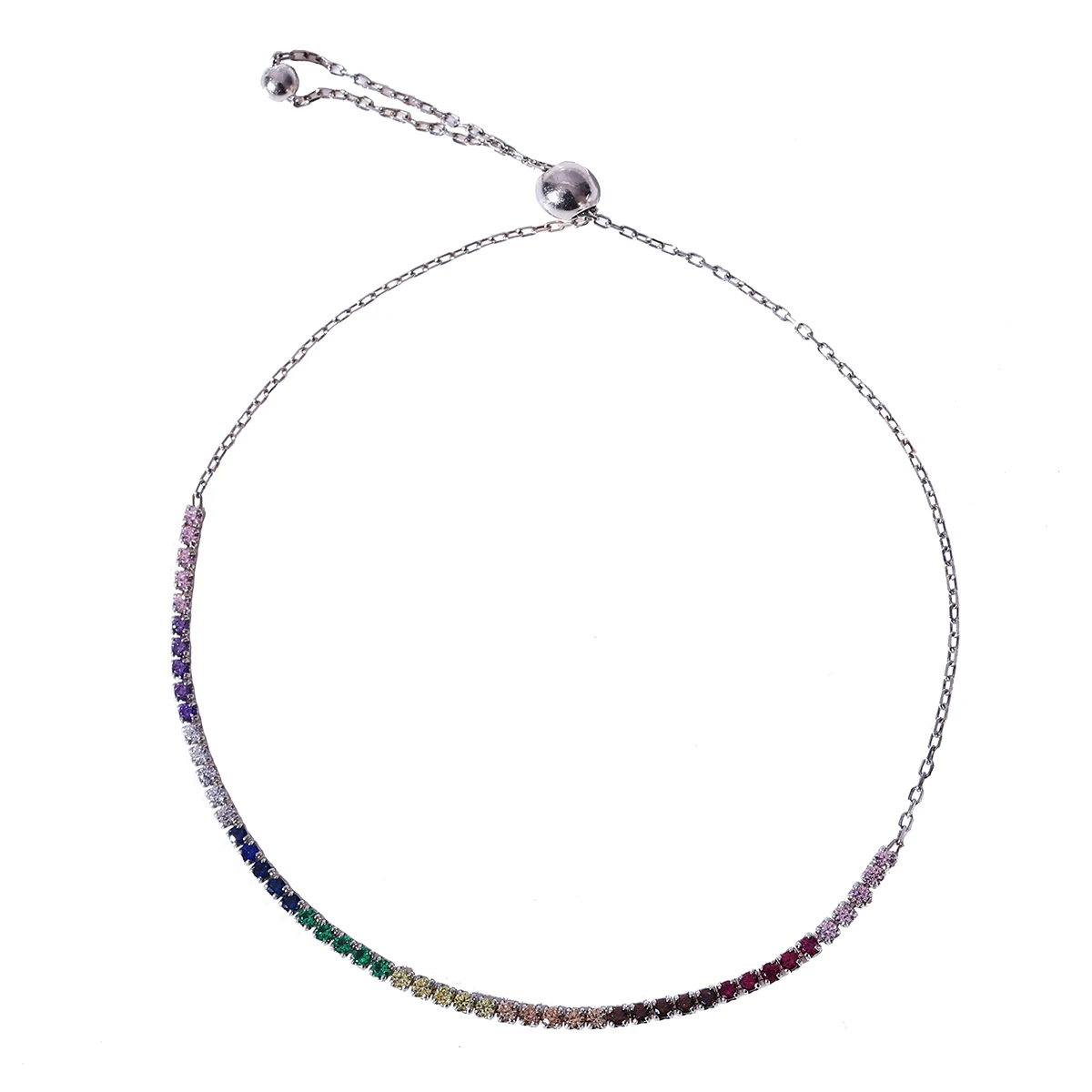 

Fashion Elegant Very Fine Rhodium Plated 925 Sterling Silver Girl Lucky Zircon Bracelet