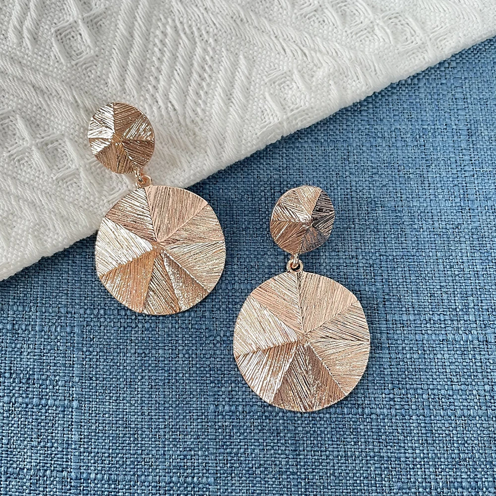 

KITI Customized Design Korea Style Rose Gold Plated Round Women Drop Earring