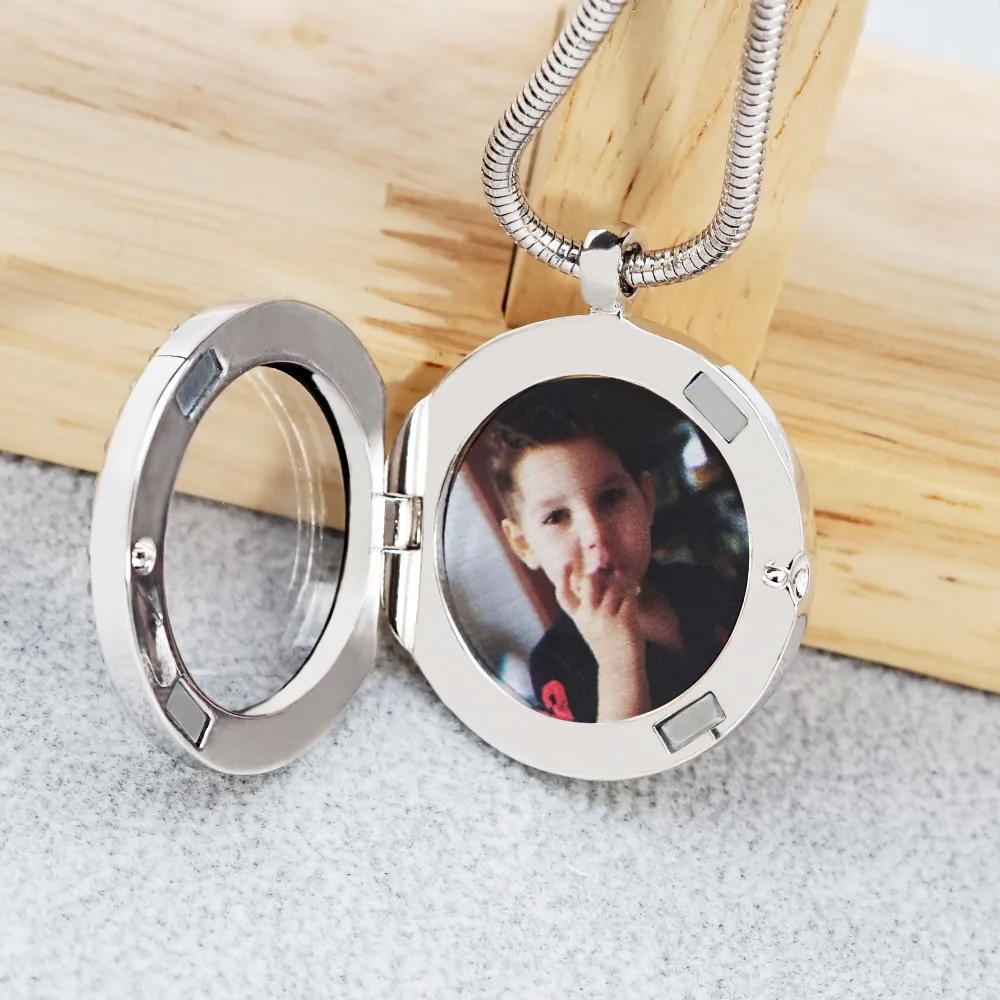 

Energinox Stainless Steel DIY Personalized Frame Picture Custom Photo Pendant Necklace