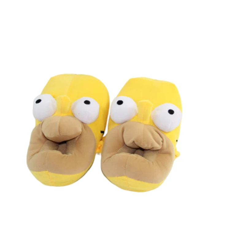 

Custom Promotional Wholesale Soft Factory Made Simpson Plush Slippers, Customized colour
