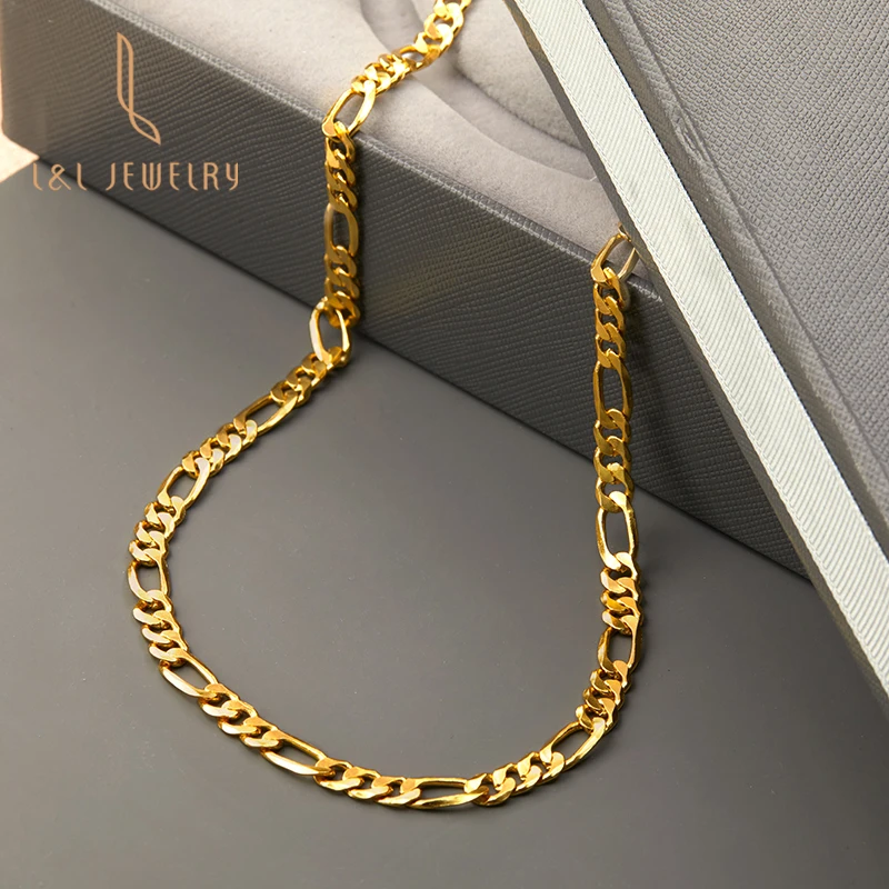

Jewelry Wholesale Solid S925 Silver new fashion adjustable mixture link chain necklace choker For Women jewelry supplier, Gold