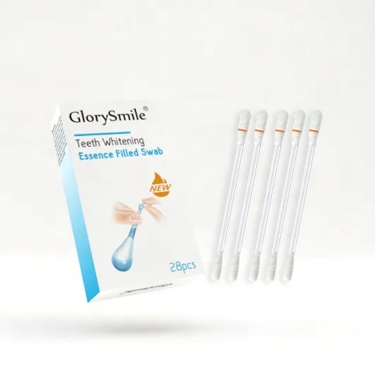

2021 Best selling 28pcs teeth whitening essence cotton swab with PAP whitening gel, White