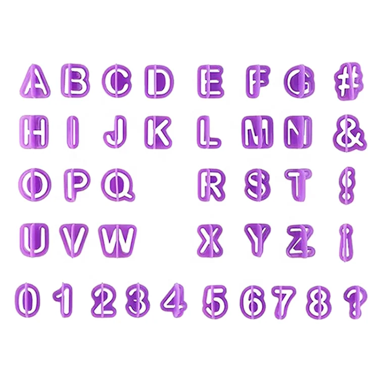 

40pcs/set Alphabet number cookie cutter plastic fondant stamp embosser mold