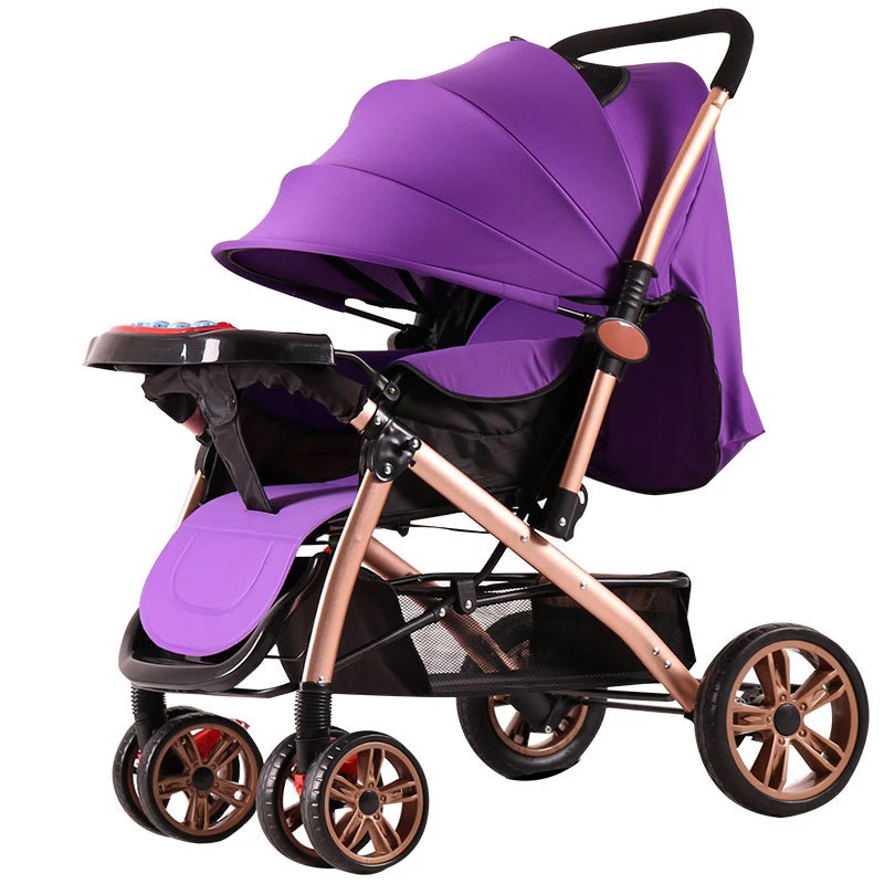 

High landscape baby stroller factory wholesale lightweight foldable pram 2 in 1 pushchair