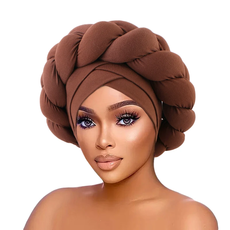 

Wholesale Custom Logo Hair Plain stretchy African Head Wraps Braid African Turban Cap Headscarf Beanie Cover Headwrap For Women