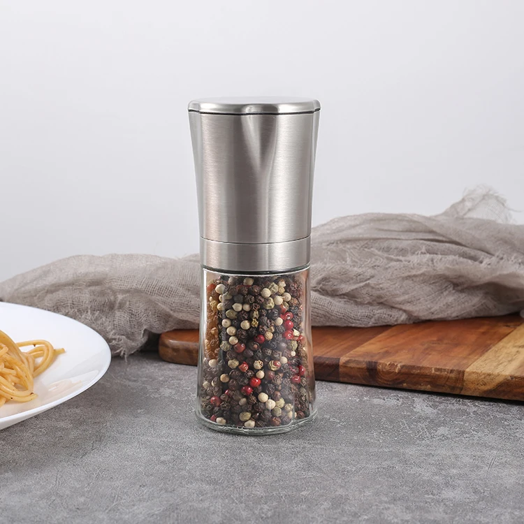 

Wholesale LFGB High Quality Stainless Steel Pepper and Salt Manual Herb and Dried Spice Mill Grinder, S/s