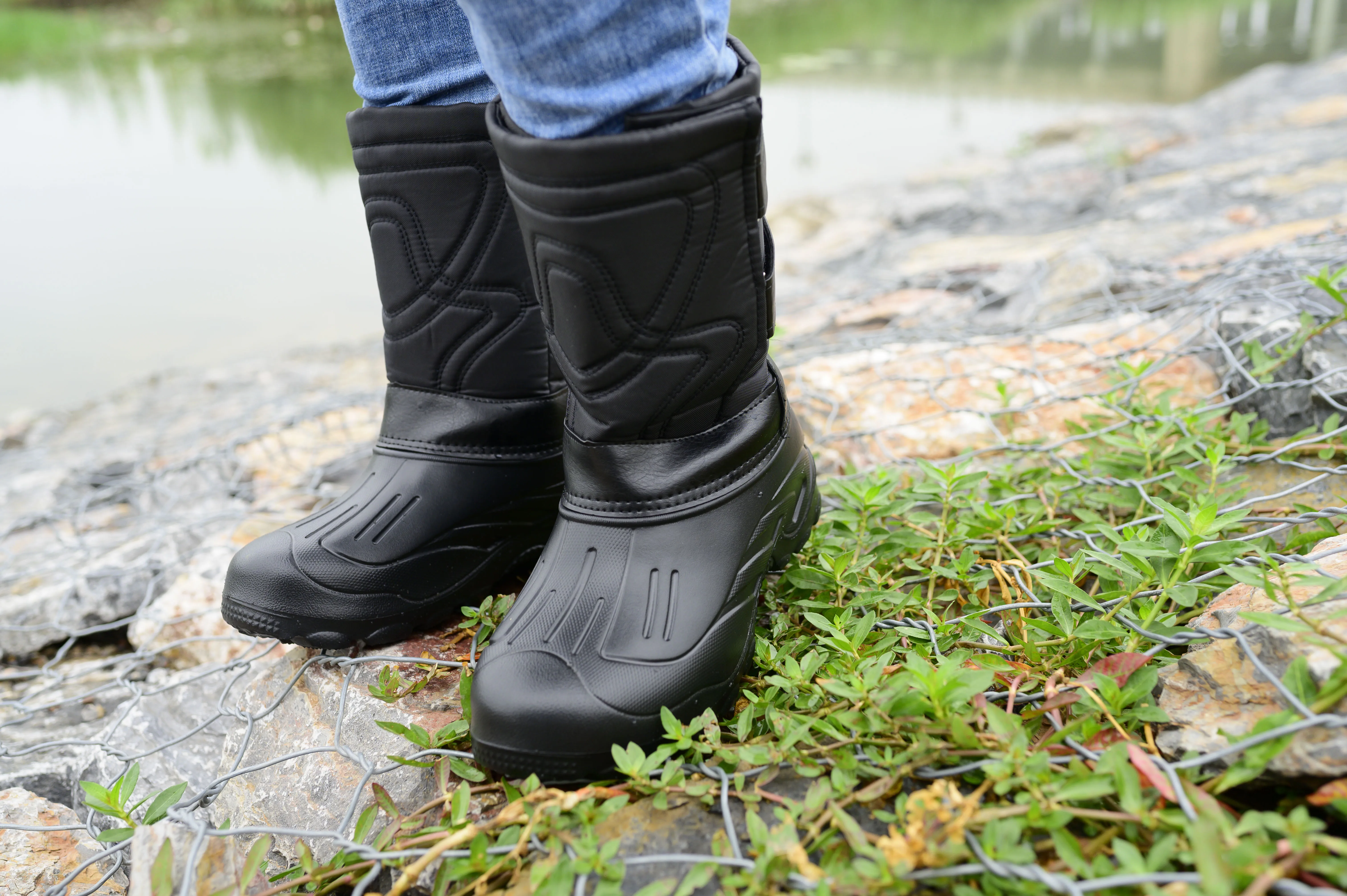 秋季冬季狩猎靴子防水防寒保暖冰钓雪地靴男士户外工作靴