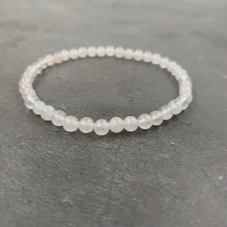 

Gemstone Beaded Stretch Bracelet 4mm Round Beads, As pitures