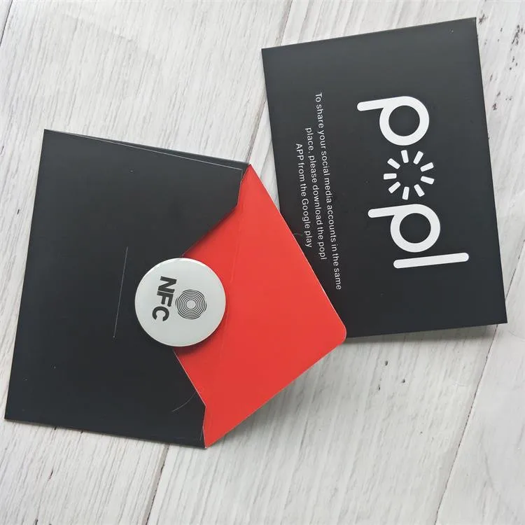 
Matte Custom Paper Cardboard Envelopes Packaging for Popl Tappie Social Media Phone Epoxy Sticker Tags 