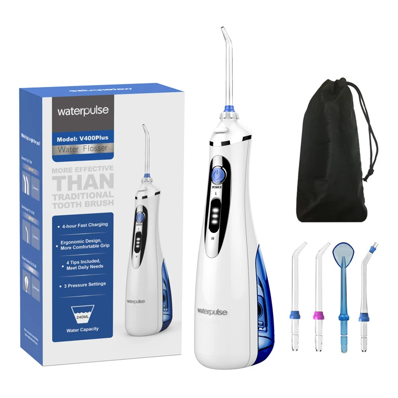 

Waterpulse V400plus Rechargeable Portable Water Flosser Oral Dental Irrigator Travel Use Teeth Cleaner