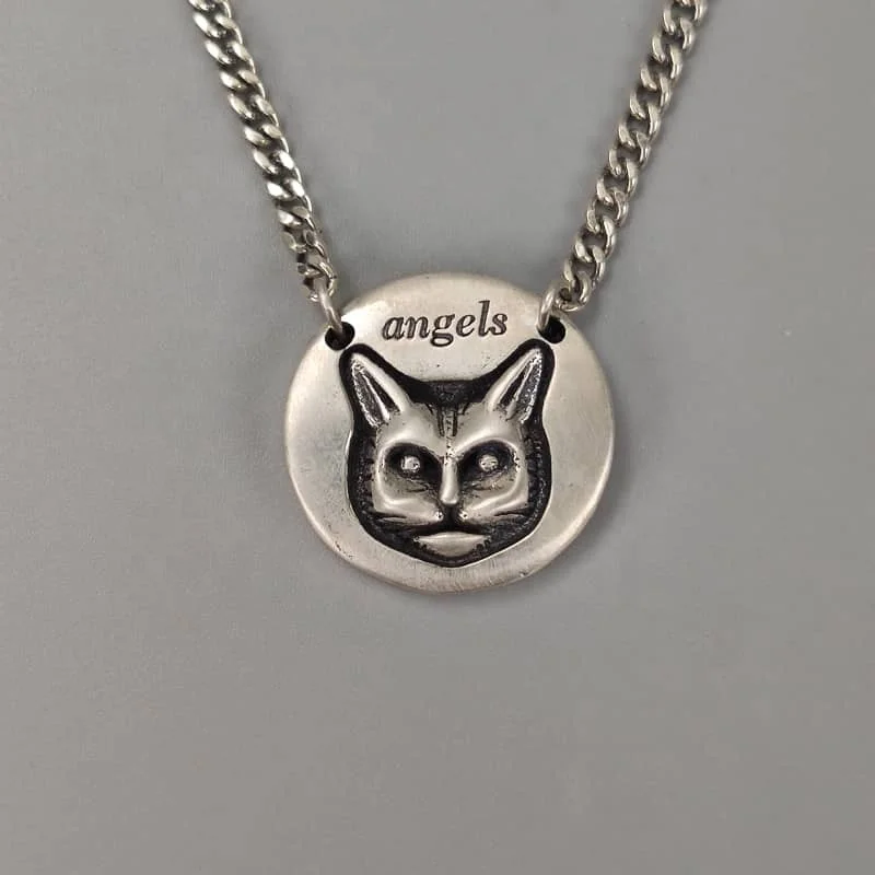 

custom silver jewelry 925 sterling silver pendant necklace gold plated cat animal necklace gift 925 silver jewelry necklace, White gold (rose gold, yellow are avaliable)