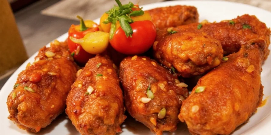 Crispy Thai chilli wings being double-fried in a deep fryer