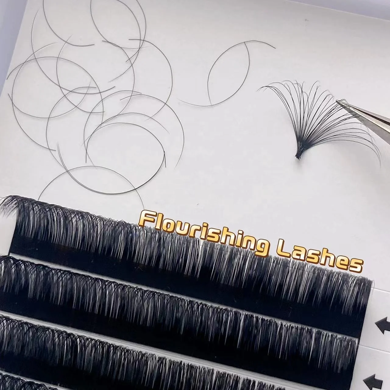 Top korean PBT fibers synthetic eyelashes 8-17mm easy fanning volume eyelash extensions