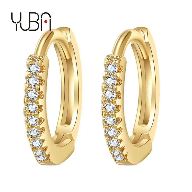

Classic Design Fashion Gold Filled Hoop Earring Simple BIng Cubic Zircon Diamond Hoop Eaarring For Women