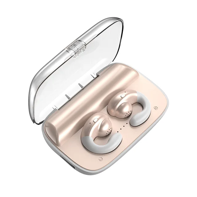 

S19 Bone Conduction Wireless Headphones BT 5.0 Earphone Sports Waterproof Earbuds With 2200mAh Charging Case
