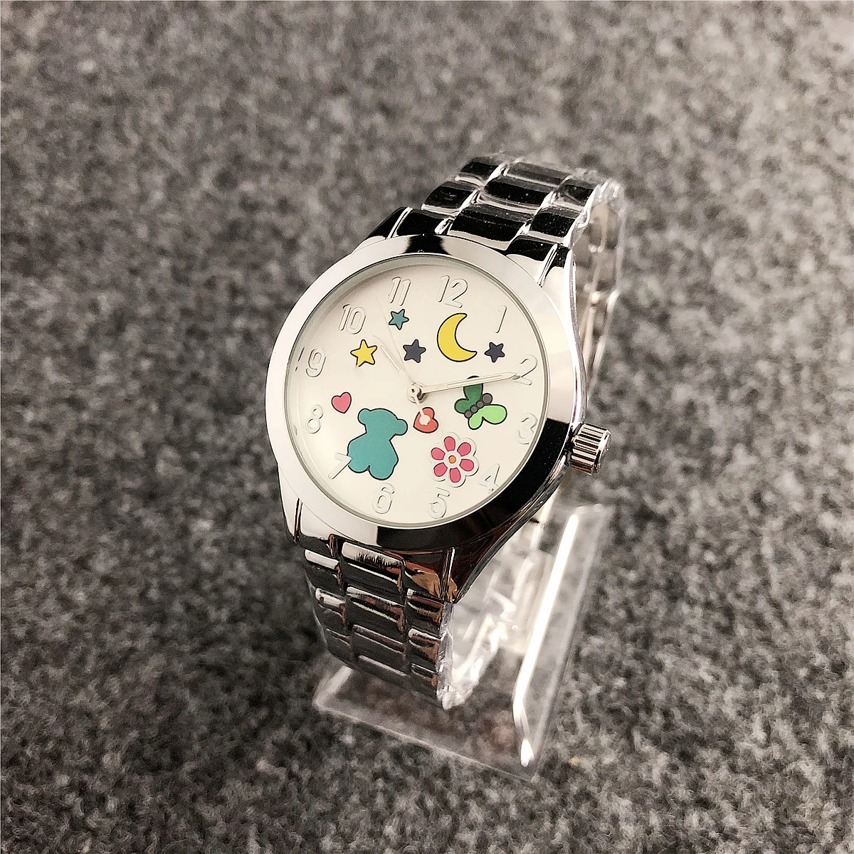 

custom watch custom watches quartz wristwatch 2021 wristwatches beaded bands digital cartoon bear watches children girls wrist, Customized colors