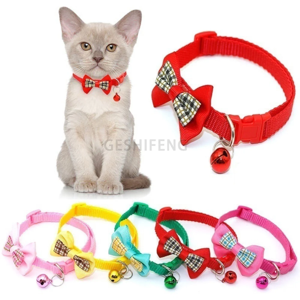 

Geshifeng Oem Odm New Luxury Soft Pet Supplies Bow Tie Pet Collar For Dog Cat, Green/red/yellow/rose red/pink