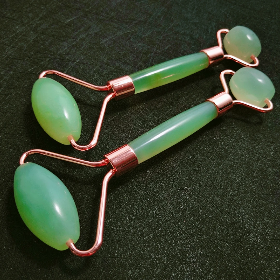 

Natural xiuyan jade Jade Massage Roller+ Guasha Board Face Neck Eye Body Anti Ageing Therapy