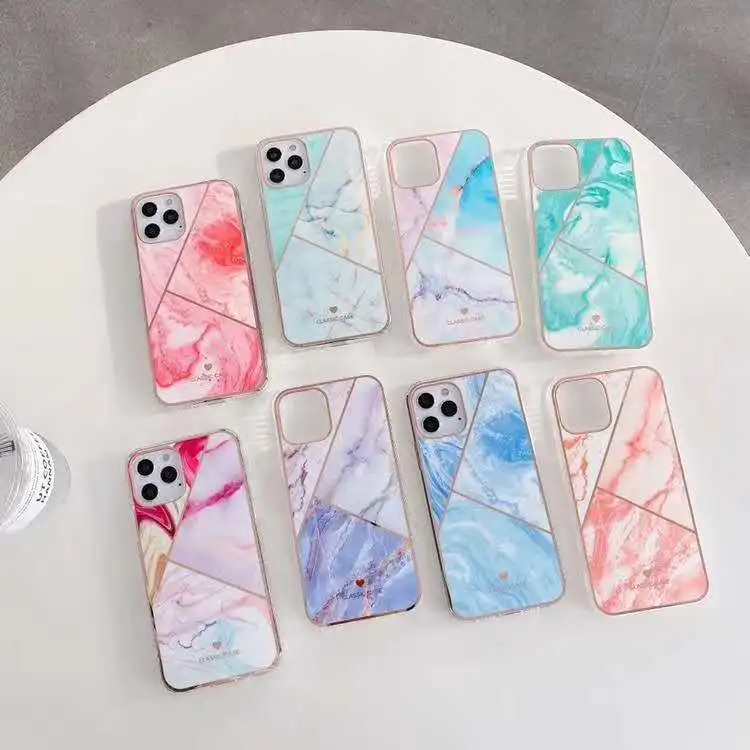 

Newest Marble Case Fashion Design TPU PC Case Fundas For iPhone 12 11 Pro Max XS Max XR Shockproof Case For iPhone 7 8 Plus