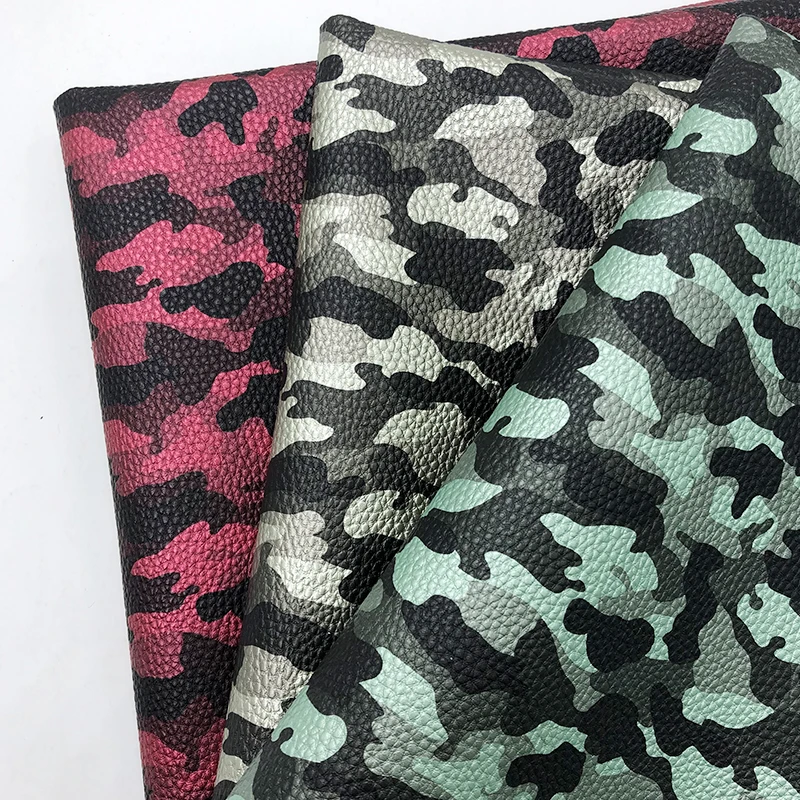 
Recycled Embossed Matte Camouflage Synthetic Artificial Pvc Pu Leather Fabric Material For Sofa 