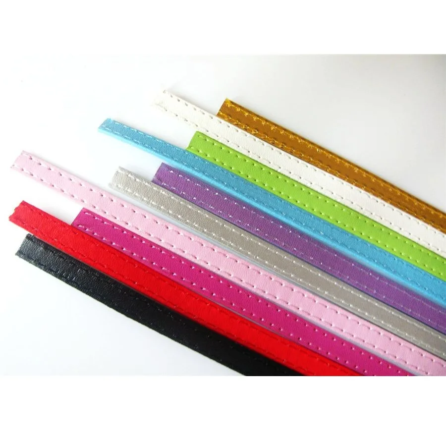 

Be in stock factory price DIY Accessories 1m length 8mm and 10mm Strips Copy leather Belt Fit slide letter Charms