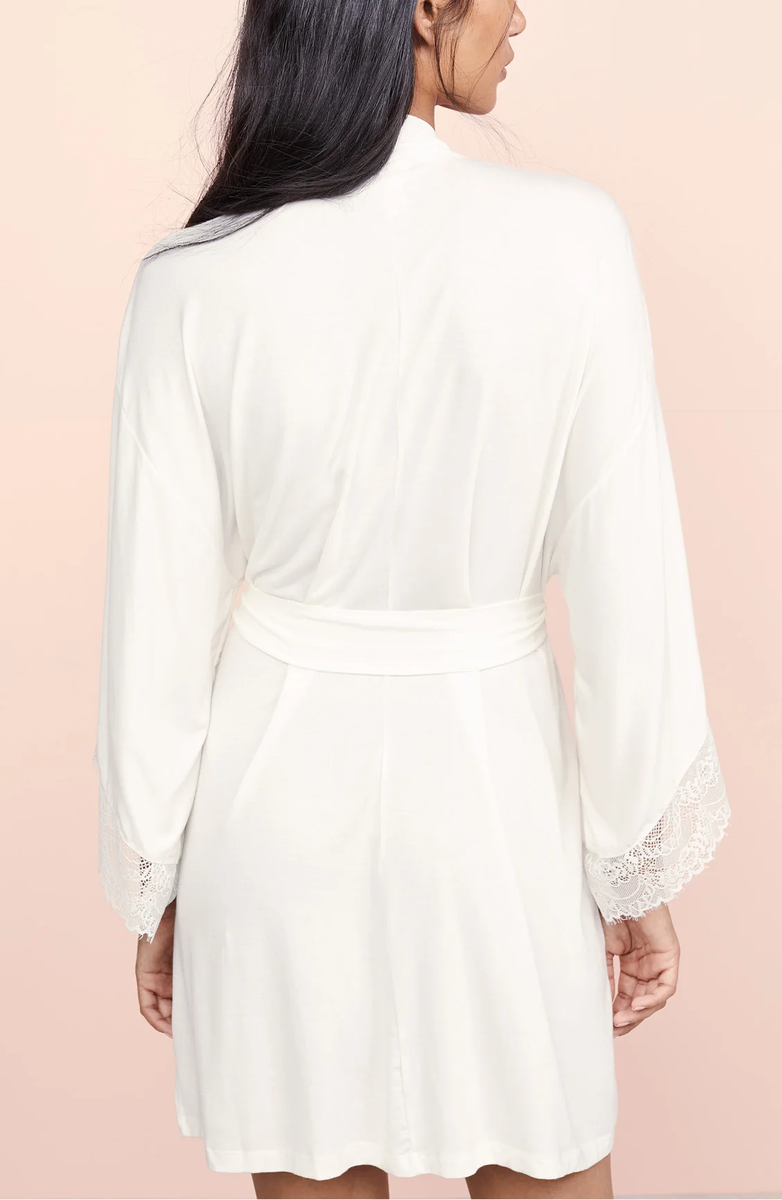 Bridesmaid Wedding Bridal White Satin Robes With Lace Trim Wholesale