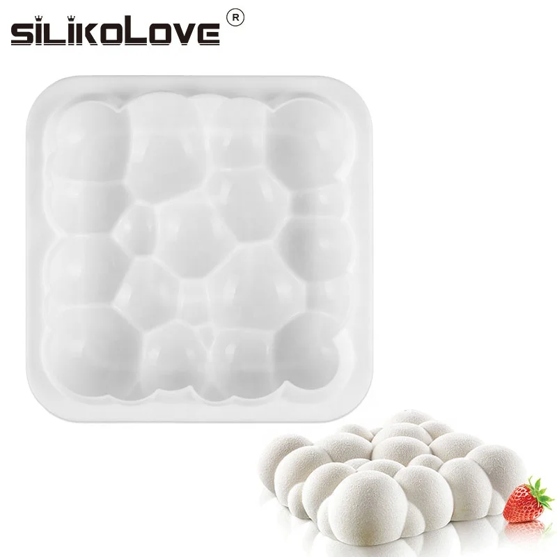 

French Style Square Bubble Shape Baking Molds Silicone Mousse Cake Molds, As picture or as your request