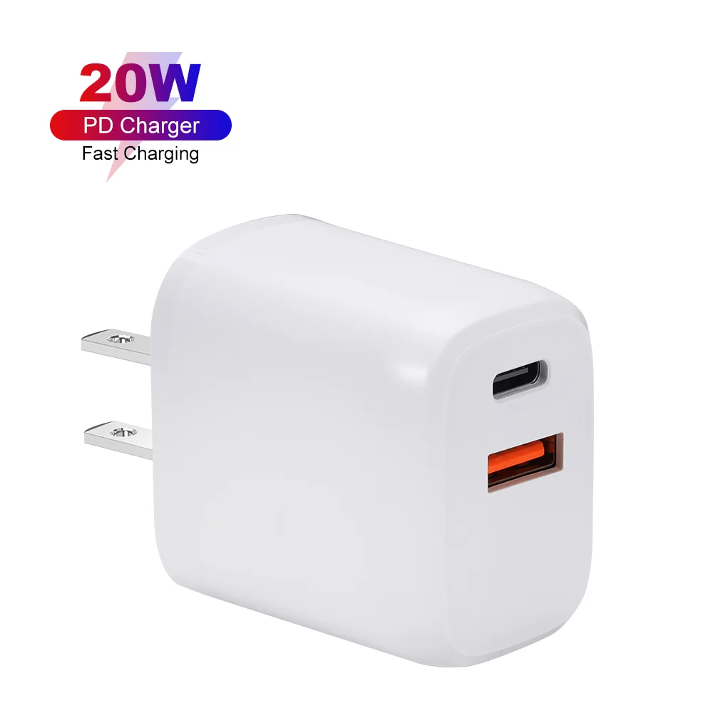 

Usb C Wall Charger 20w+18w Dual Ports Home Charger Fast Charger For Iphone 12