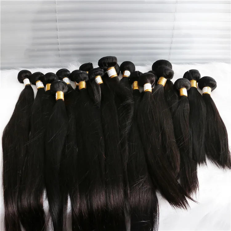 

Raw Unprocessed 100% Brazilian Remy Hair 10A Straight Bundles Cuticle Aligned Hair Extension, Natural black