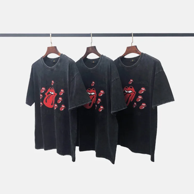 

Hot Sales Streetwear Clothing Vintage T Shirts Unisex, Black