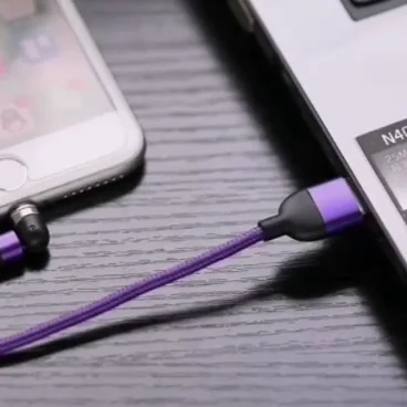 

1m 2m Black Type c Micro 3in1 Mobile Phone rotating magnetic 3 in 1 USB charging cable, Black red purple