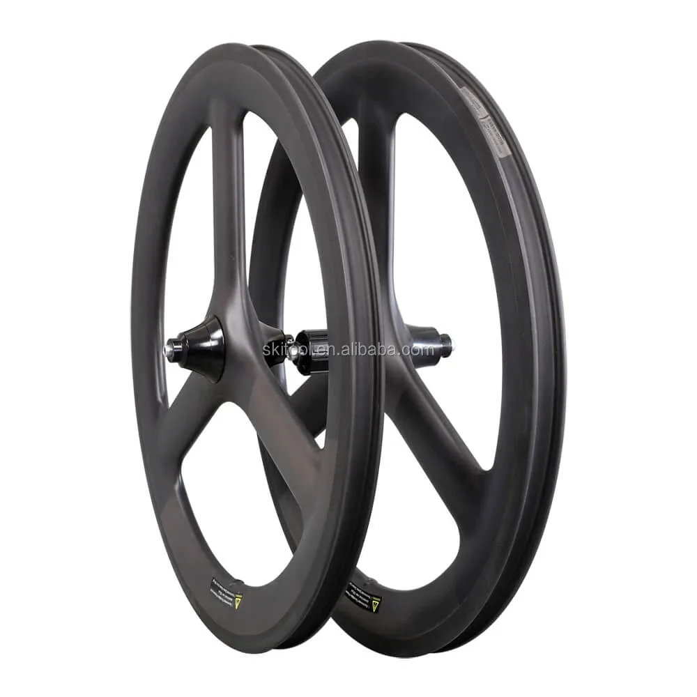 

BMX 20" 451 Tri Spoke Wheels V/disc Brake Front 100 Rear 130 135mm Max tire 451*1.35 Carbon wheelset Fit Folding Bike