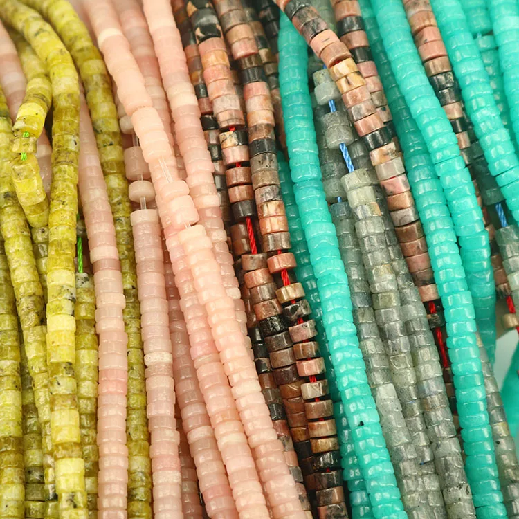 

SB7154 Hot sale natural semiprecious stone wheel heishi beads,gemstone disc beads