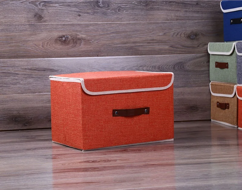 

Foldable Kids Cloth Fabric Storage Chest Bins Cubes Organizer Collapsible Large Toy Storage Box & Bins with Lid, Customized color