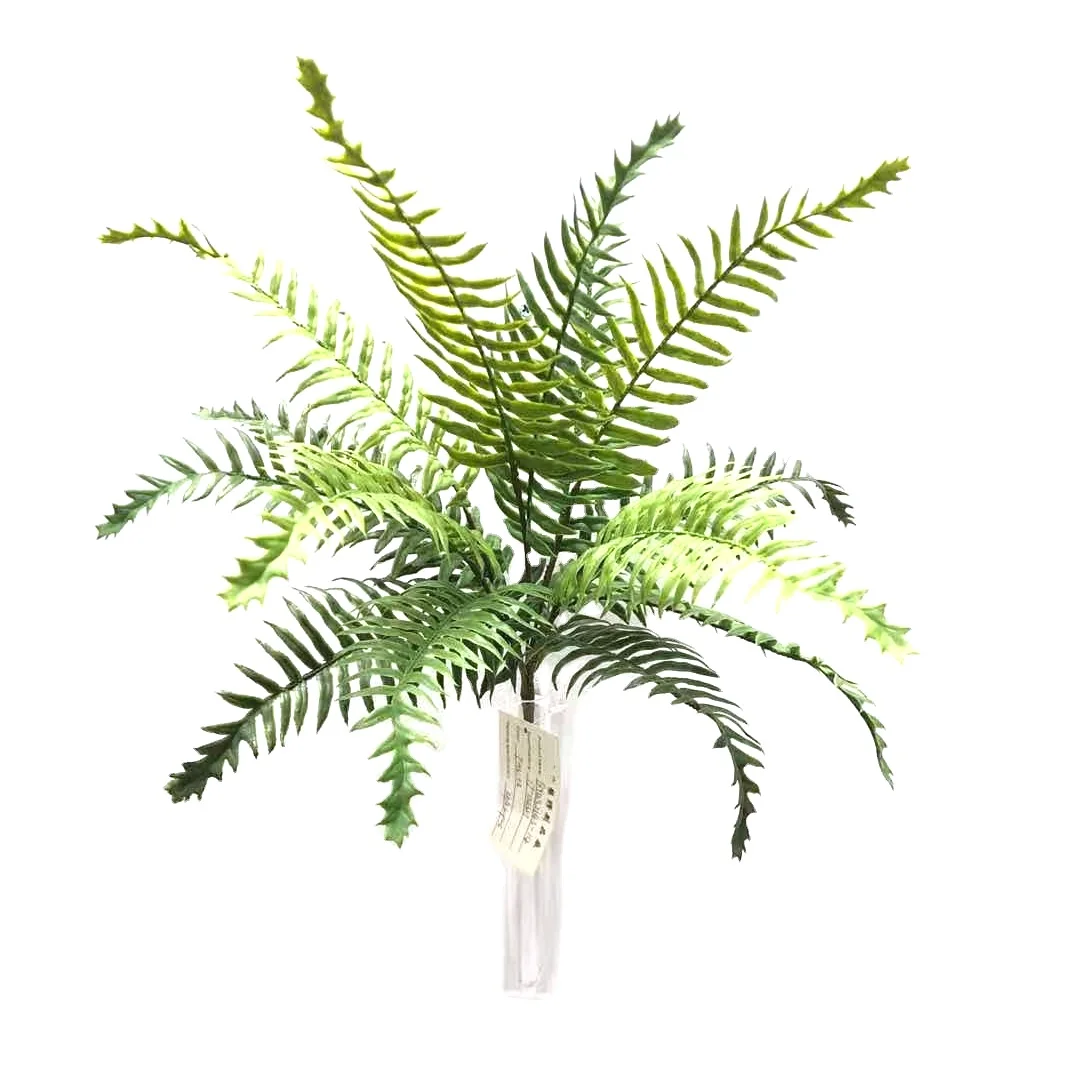 

14 inch faux green Shrubs plants leaves artificial Imperial fern leaf branch, Natural color