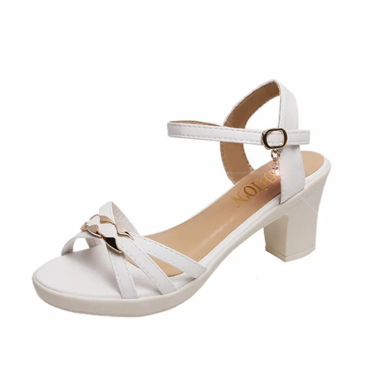 

The new summer high heel sandals for women, White, black