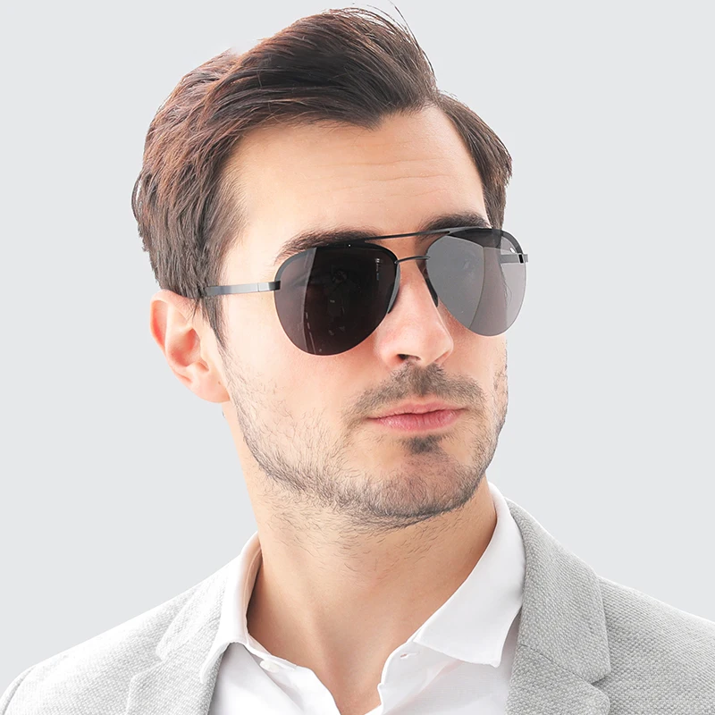 

6132 metal frameless square Eyewear men wholesale UV400 lenses de sol fashion polarized sunglasses, Picture colors